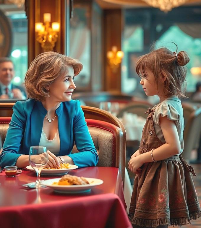 O fetiță fără adăpost, îmbrăcată în zdrențe, întrebă timid o femeie: “Pot să termin resturile din farfuria dumneavoastră” – Nimeni nu se aștepta ca această frază să schimbe totul!