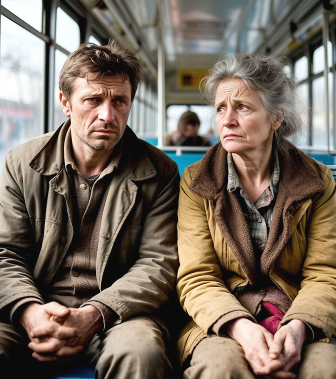 Părinții bogați, îmbrăcați în haine rupte și șosete găurite, voiau să-l aducă pe mire în pragul disperării, să-l facă să renunțe la „nevasta nedemnă