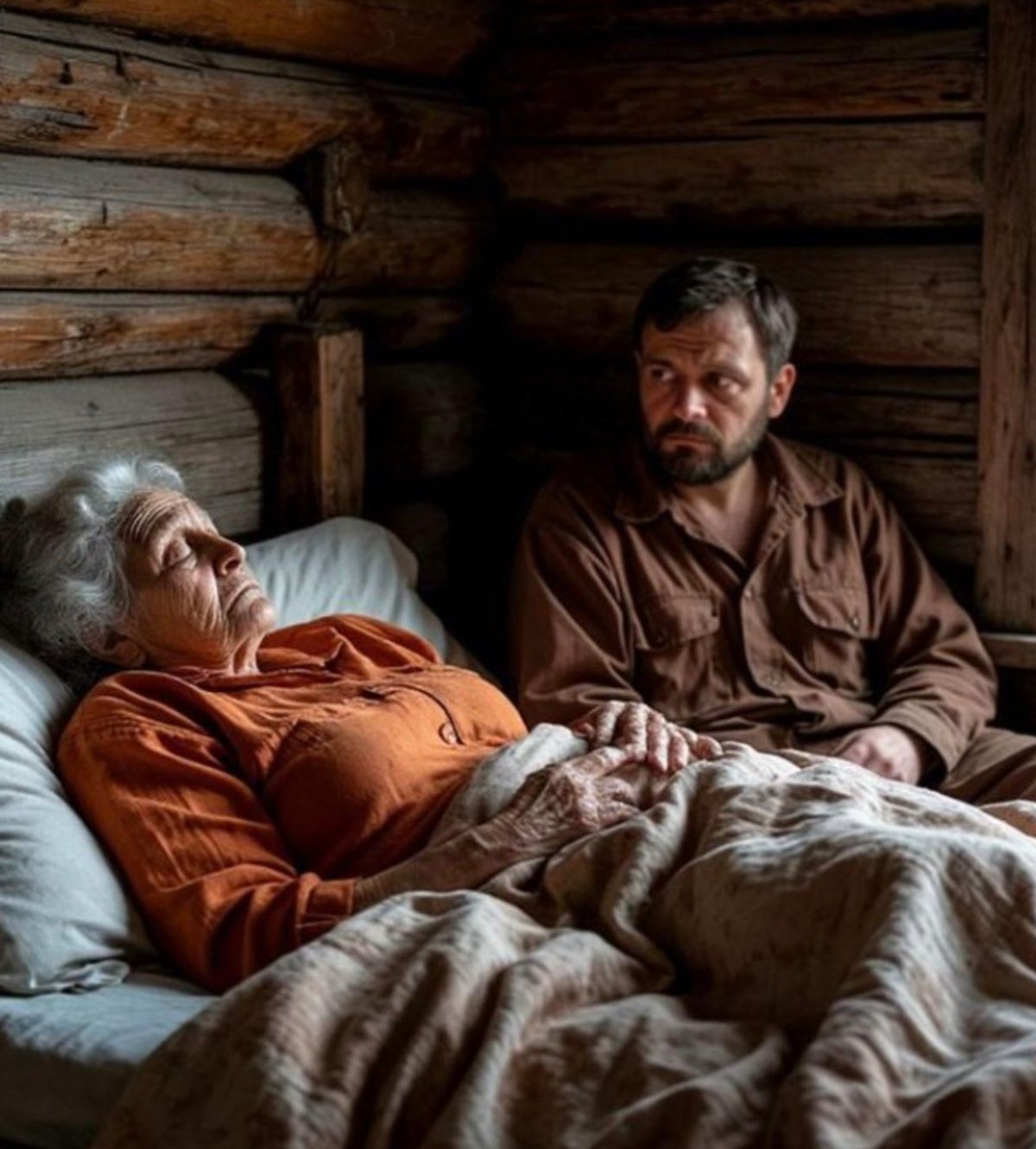 Târziu în noapte, în camera unei bătrâne paralizate, căreia doctorii nu-i mai dădeau nicio speranță, s-a strecurat pe fereastră un fost deținut.