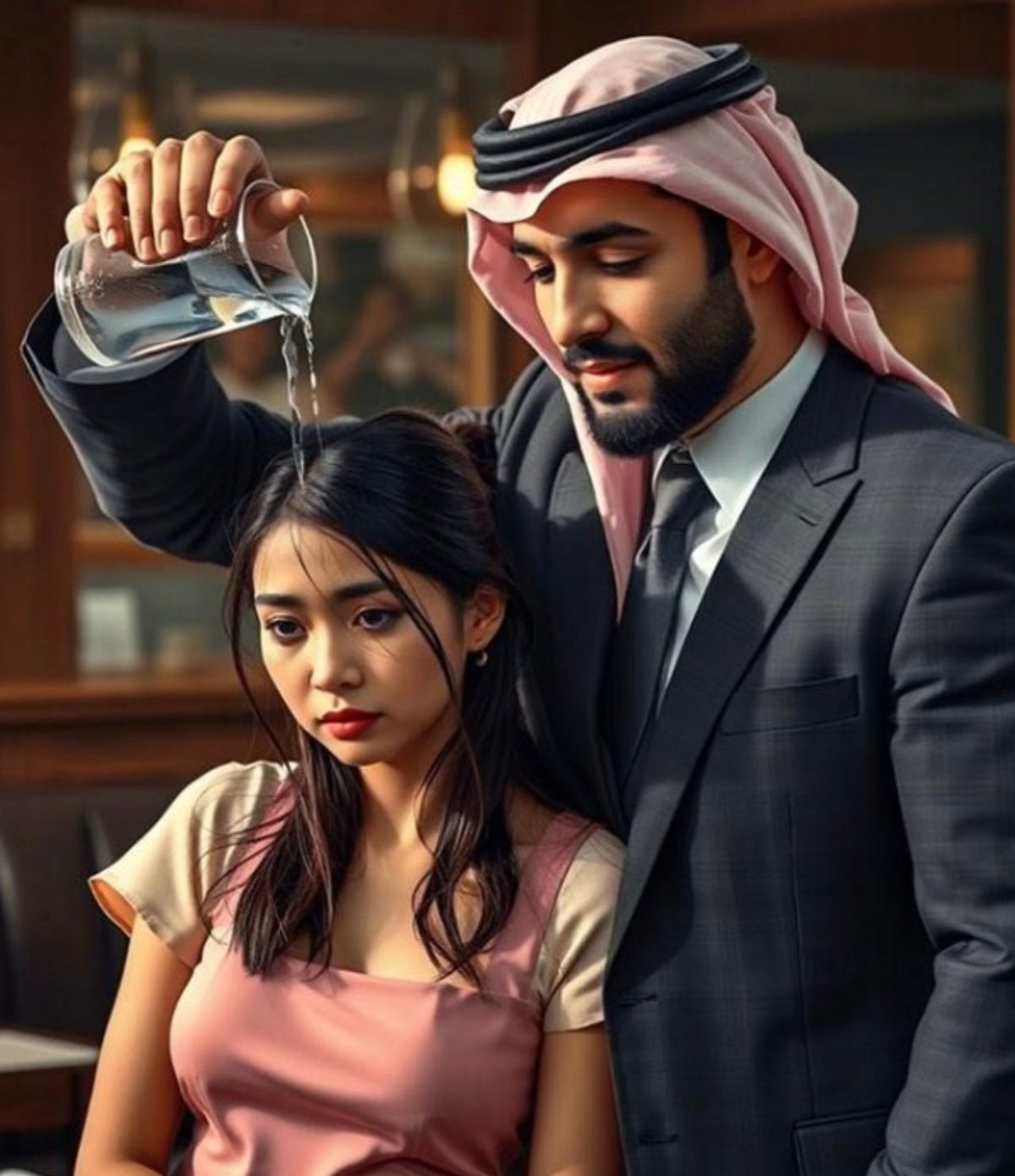 Arabski milioner postanowił zażartować z ciężarnej kelnerki… Nie wiedząc, że za pięć minut wszystko obróci się przeciwko niemu.