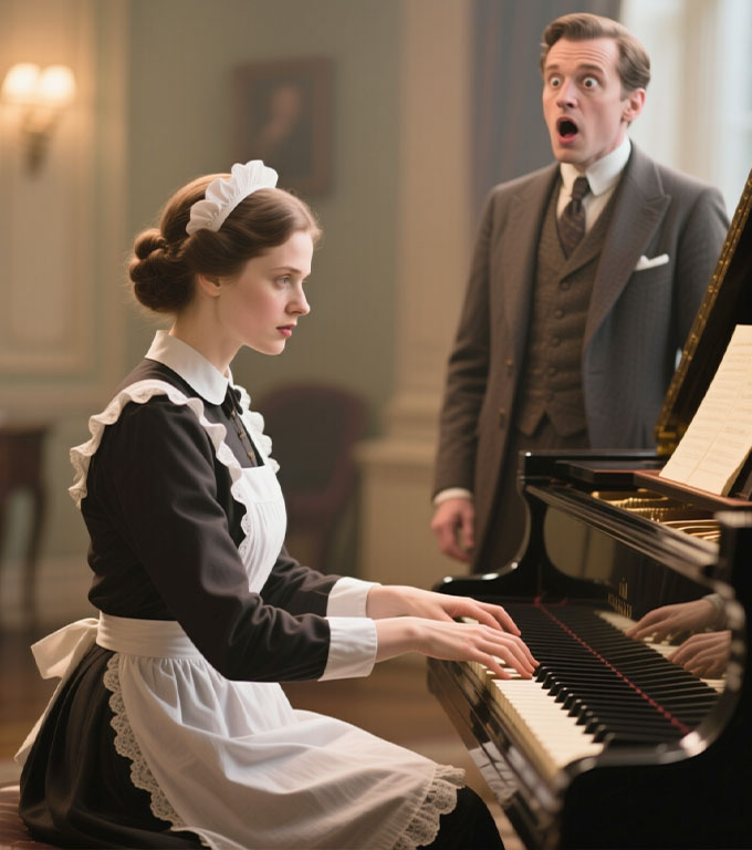 Śpiewaj, panno! – uśmiechnął się bogacz, chcąc zażartować.