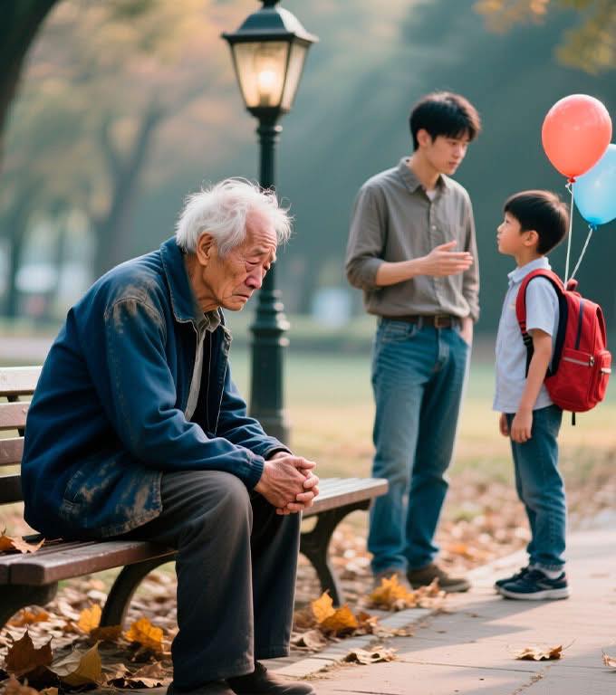 — Tati, acolo stă un bătrânel. Plânge, e însetat. Îi luăm apă și o clătită?