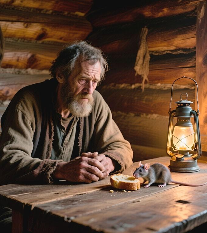 Bărbatul a salvat un mic șobolan de un pisoi, fără să bănuiască faptul că, mai târziu, chiar acel animaluț îl va feri de foame.