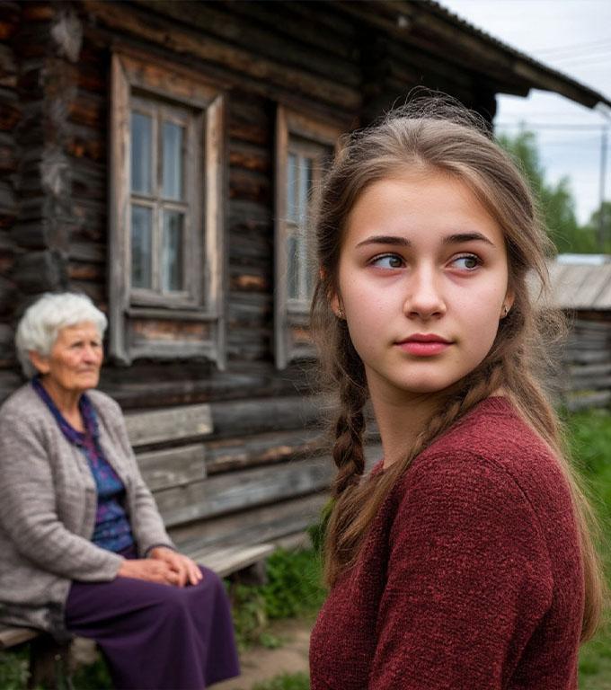 Fata a avut grijă de femeia în vârstă fără să scoată un cuvânt. Totuși, întregul sat a rămas șocat când a fost anunțat moștenitorul femeii.