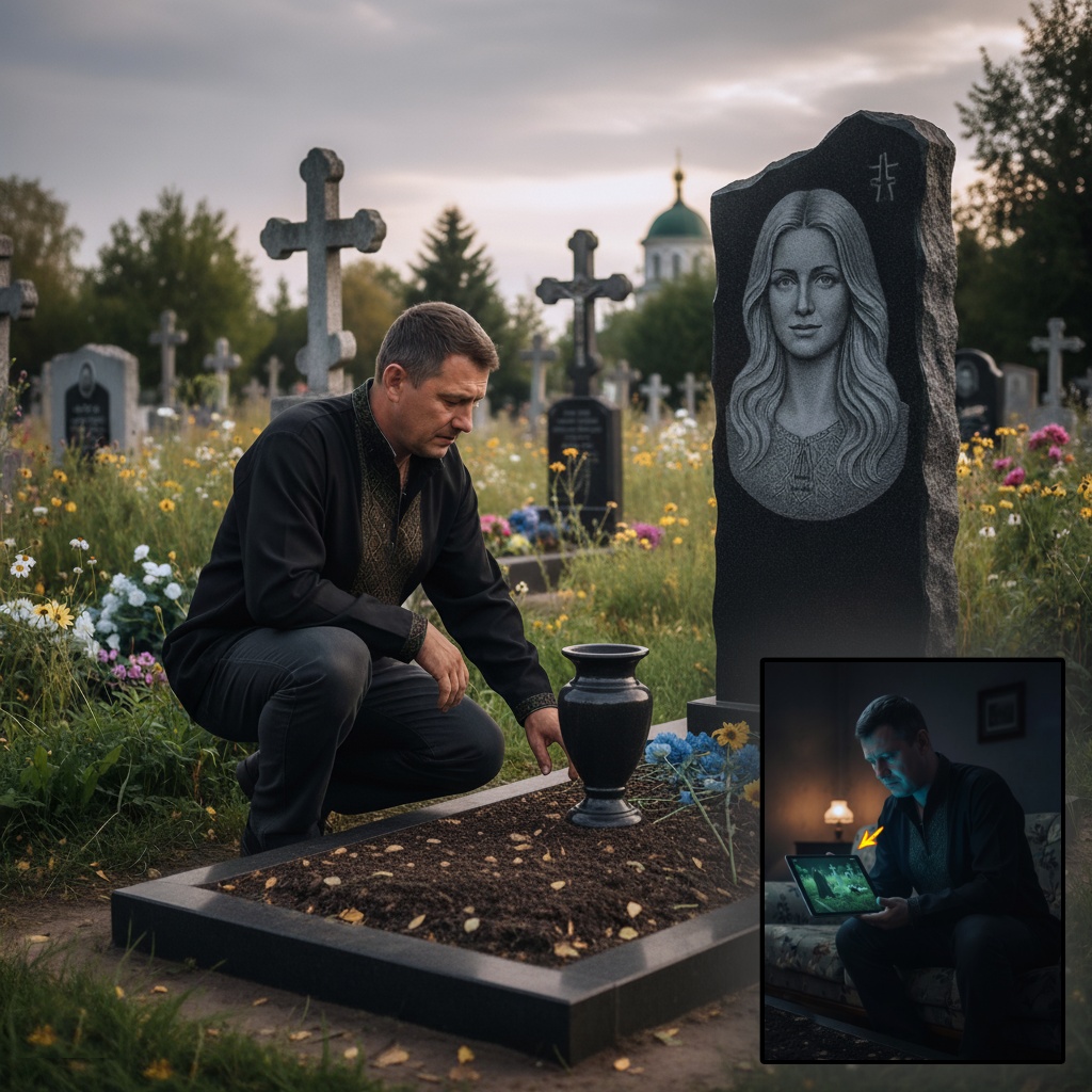 Văzând că florile de pe mormântul soției sale dispar, un bărbat îndurerat a decis să monteze o cameră.