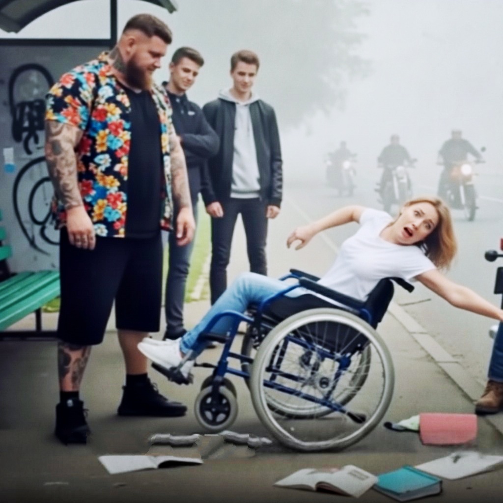 Niște băieți răi au împins o fetiță cu dizabilități… Dar, după un minut, au apărut 99 de motocicliști.