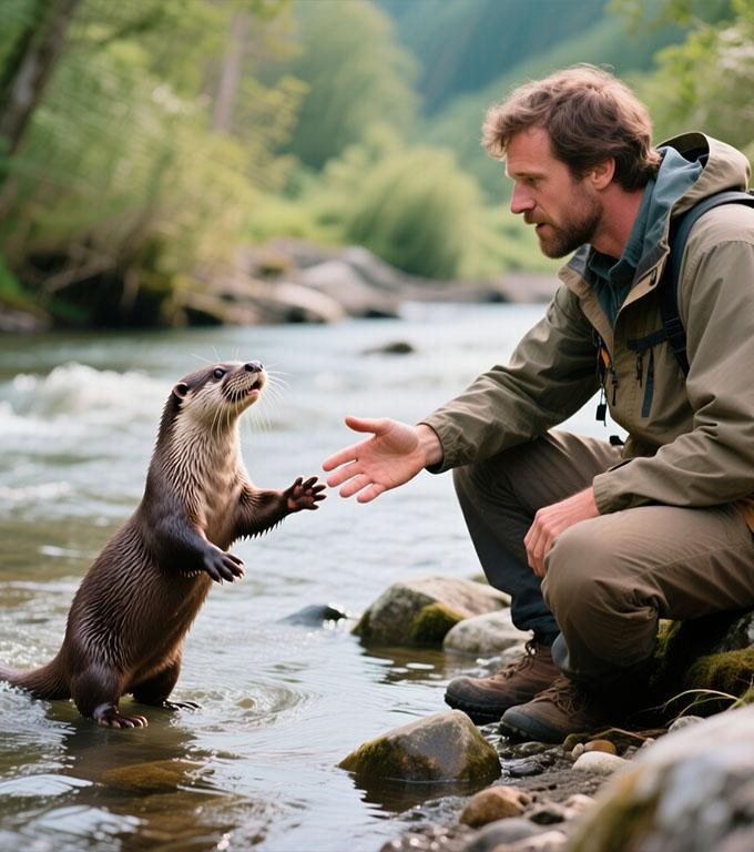 Vidra cu ochi înțelepți a venit la oameni cerând ajutor și, drept mulțumire, a lăsat o răsplată neașteptat de generoasă.