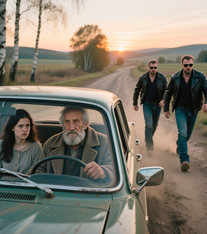 Bandiții au atacat mașina în care călătoreau un bătrân și nepoata lui.