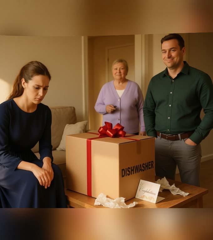 Soțul mi-a dăruit o cutie goală de la mașina de spălat vase, iar mașina a dat-o soacrei.